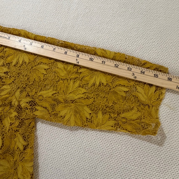Zara Womens Mustard Lace Crop Top - Three-Quarter Sleeve Size XL - Picture 10 of 11